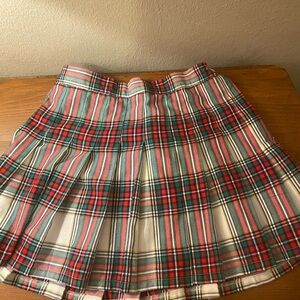 Women’s Aerie Plaid Red/Green Pleated Skirt Sz Medium Runs Small academia